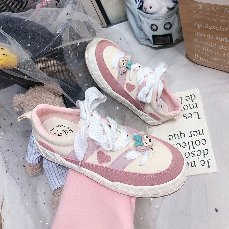 Customer Appreciation Sale Cute pink love canvas shoes yv30611
