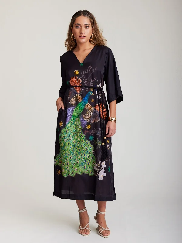 Midnight Madness PEACOCK KAFTAN DRESS