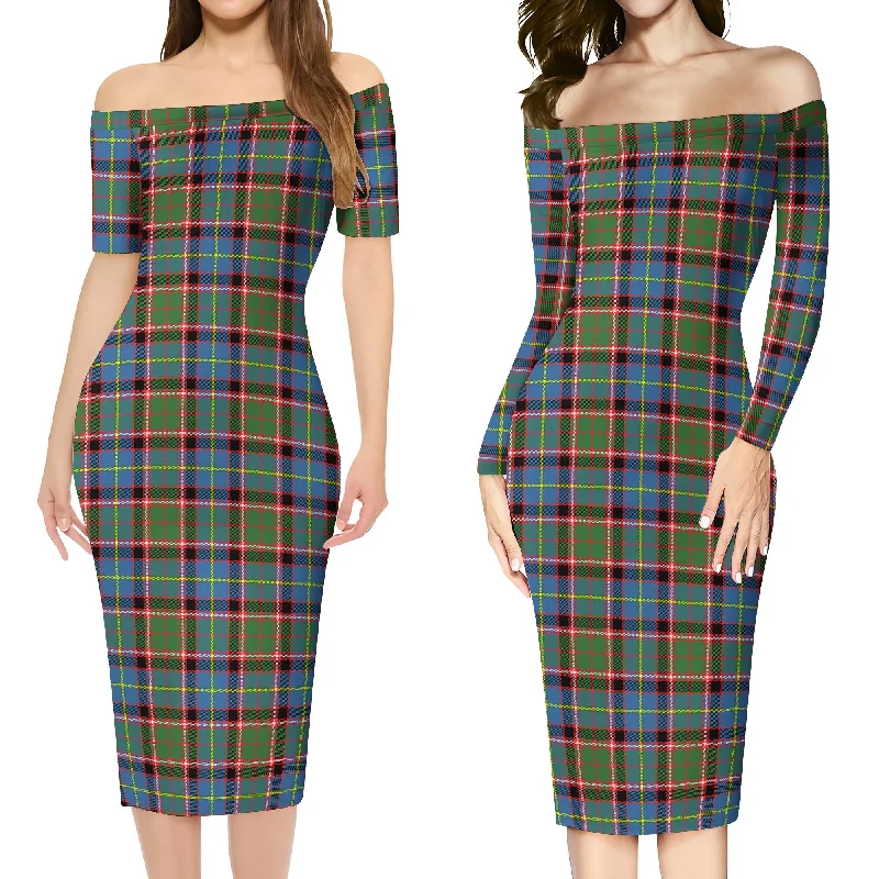 Price Buster Aikenhead Tartan Off Shoulder Lady Dress