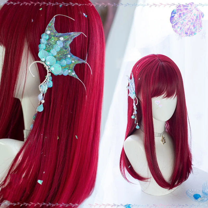 Customer Appreciation Sale Mermaid red long straight wig yv30569