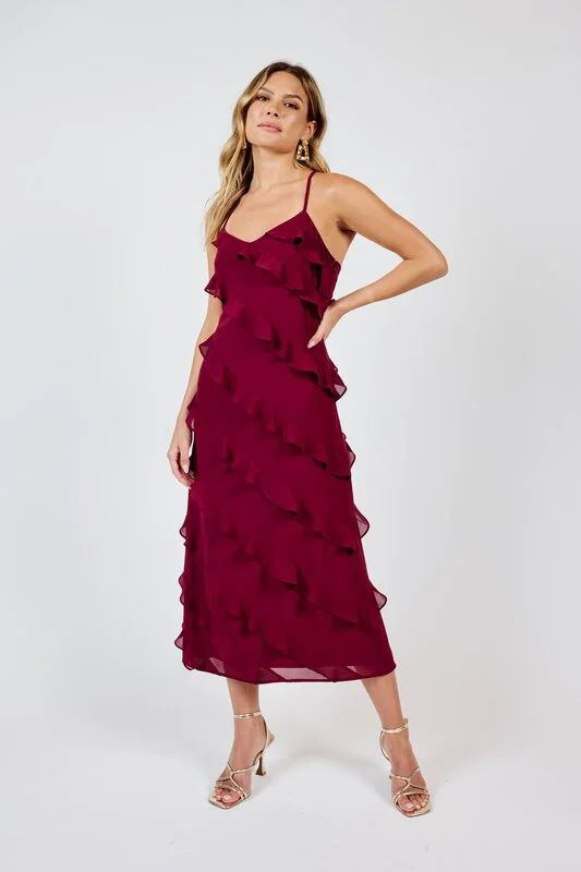 Limited Edition All Invited Ruffle Detail Maxi Dress