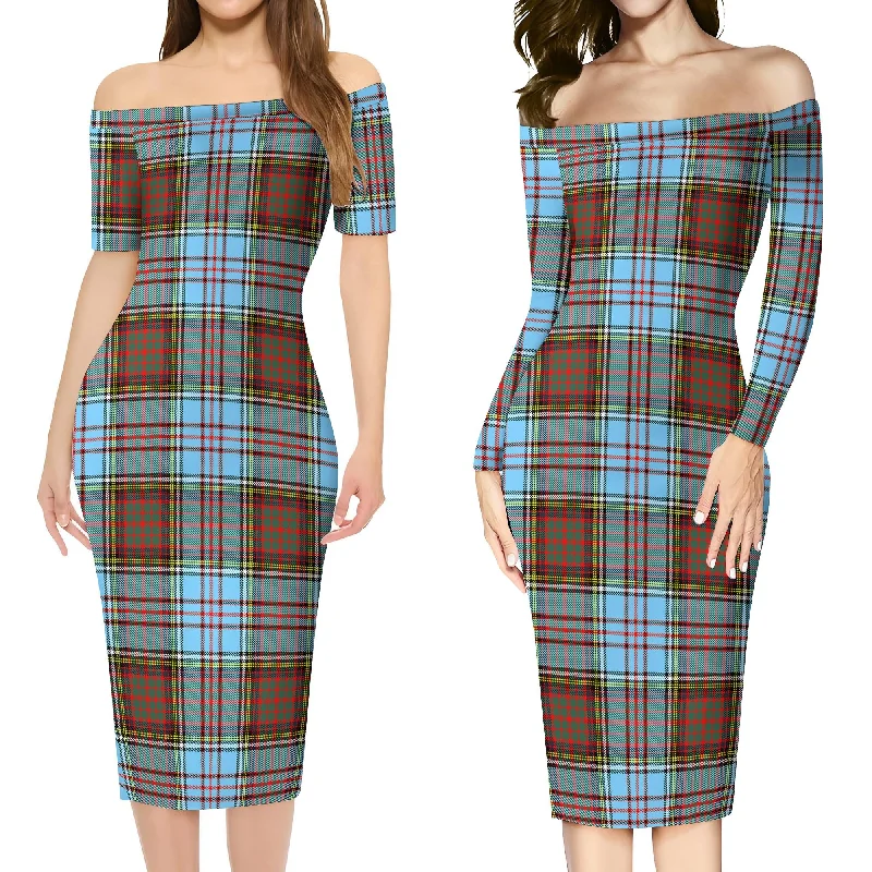 Super Savings Anderson Ancient Tartan Off Shoulder Lady Dress