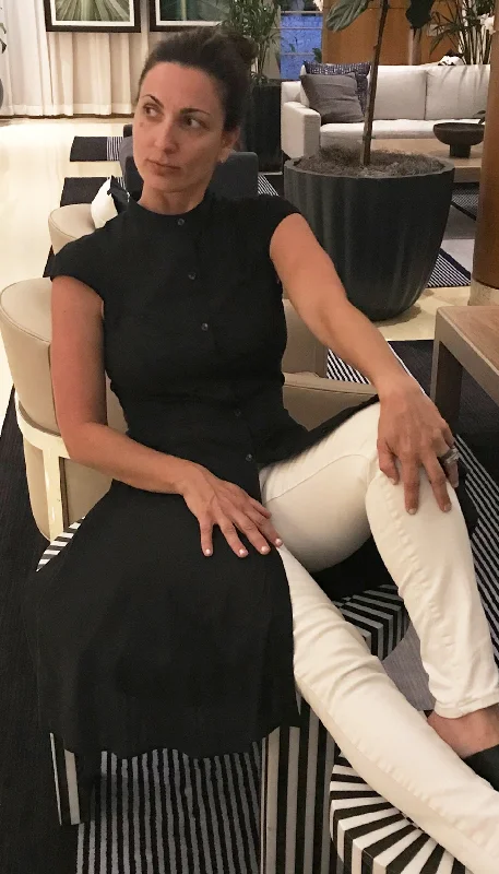 Can't Miss Zoey Dress in Organic Cotton: Sheer Black