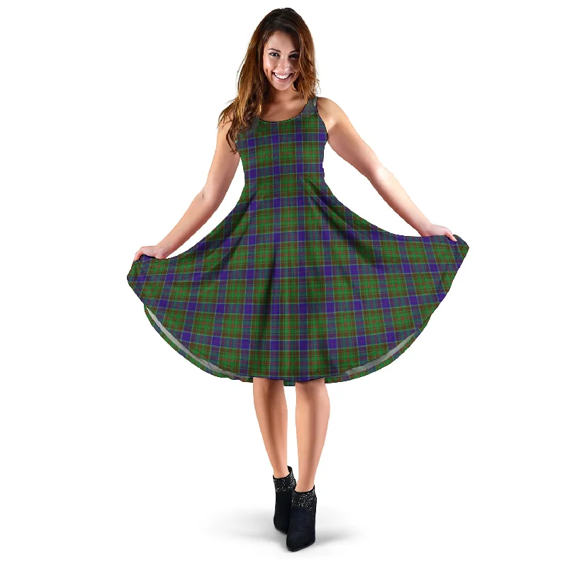Closeout Adam Tartan Sleeveless Midi Womens Dress