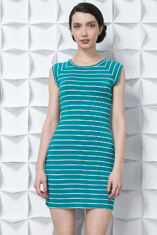 Instant Discount Raglan Stripe Short Sleeve Dress