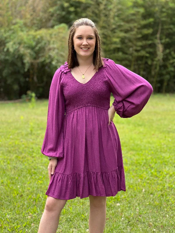 Time-Limited Offer Jodifl Glitter Smock Dress - Purple