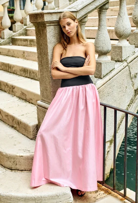 Clearance Items Giselle Pink Taffeta Maxi Dress