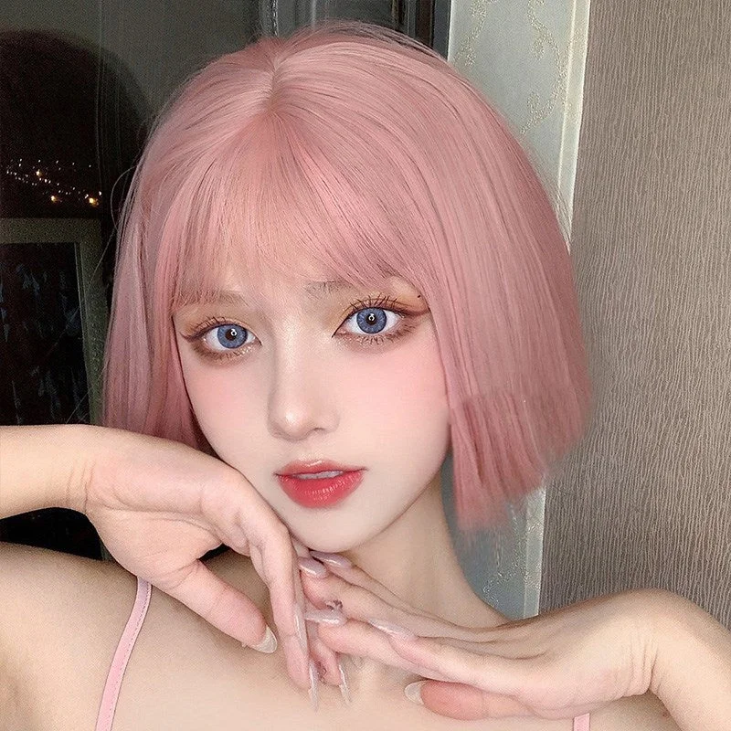 Flash Sale Lolita Pink Short Straight Wig YV46108