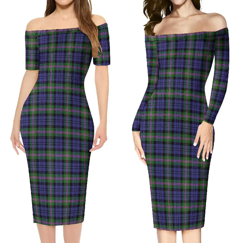 Savings Galore Baird Modern Tartan Off Shoulder Lady Dress