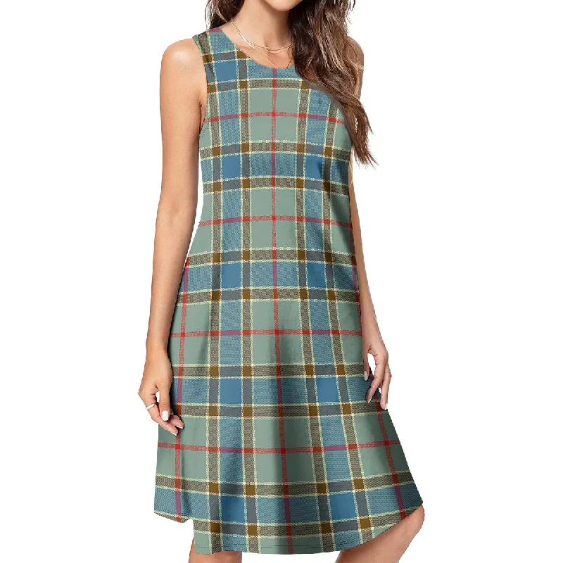 Time-Limited Offer Balfour Blue Tartan Womens Casual Dresses
