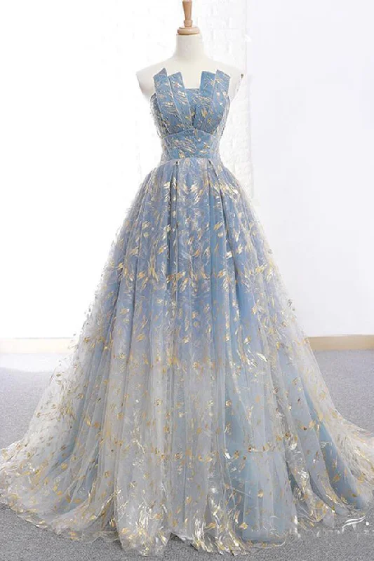 Quick Sale A Line Sleeveless Puffy Gold Lace Quinceanera Dresses Unique Sweet 16 Prom Dresses