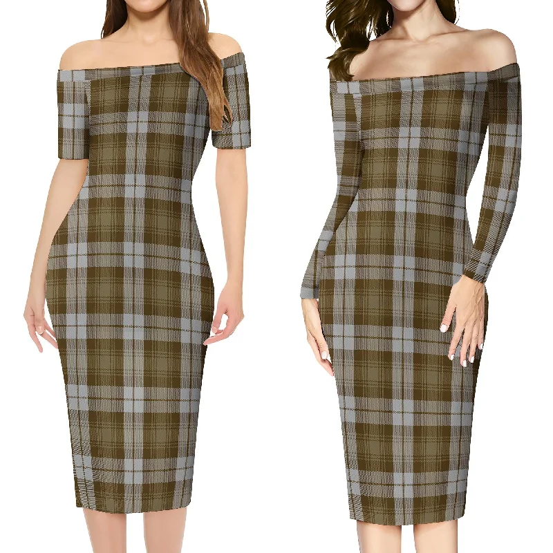 Overstock Baillie Dress Tartan Off Shoulder Lady Dress