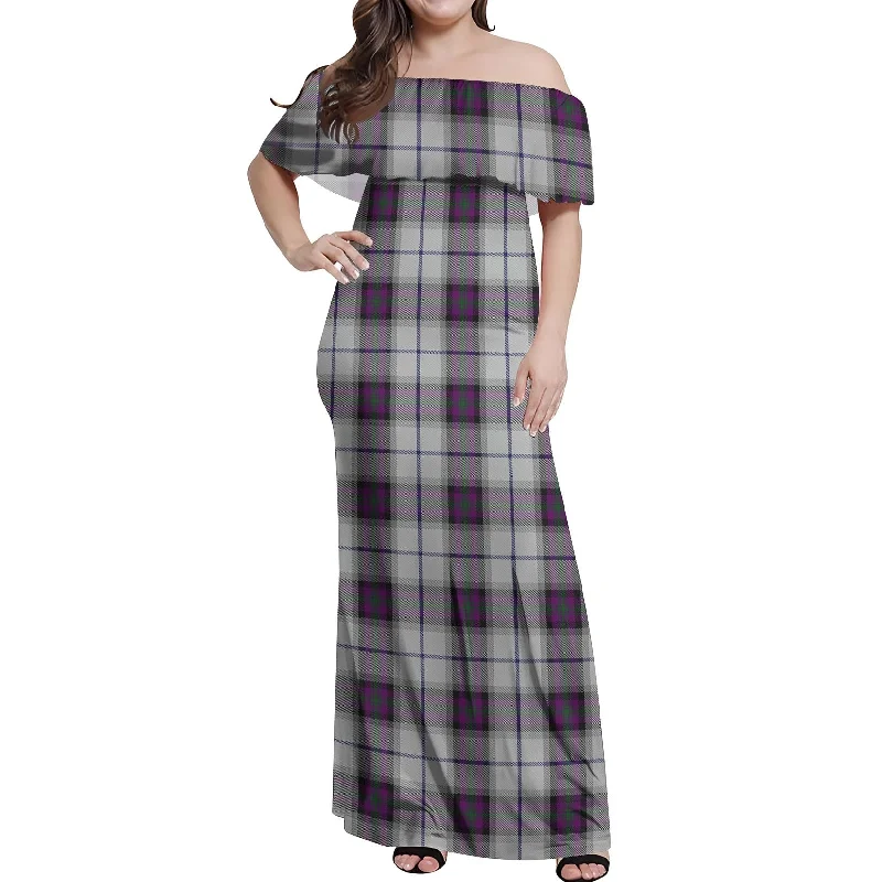 Savings Galore Alexander of Menstry Dress Tartan Off Shoulder Long Dress