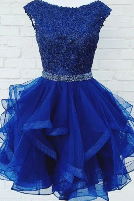 Online Specials Royal Blue A Line Homecoming Dress With Ruffle
