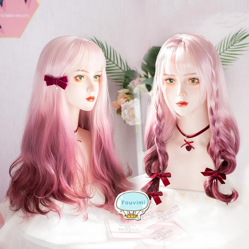 Special Savings Lolita rose pink purple gradient wig yv30559