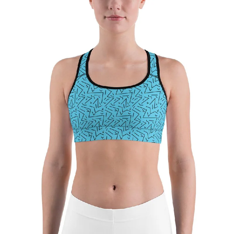 Special Discount Aqua Black Line Sports Bra