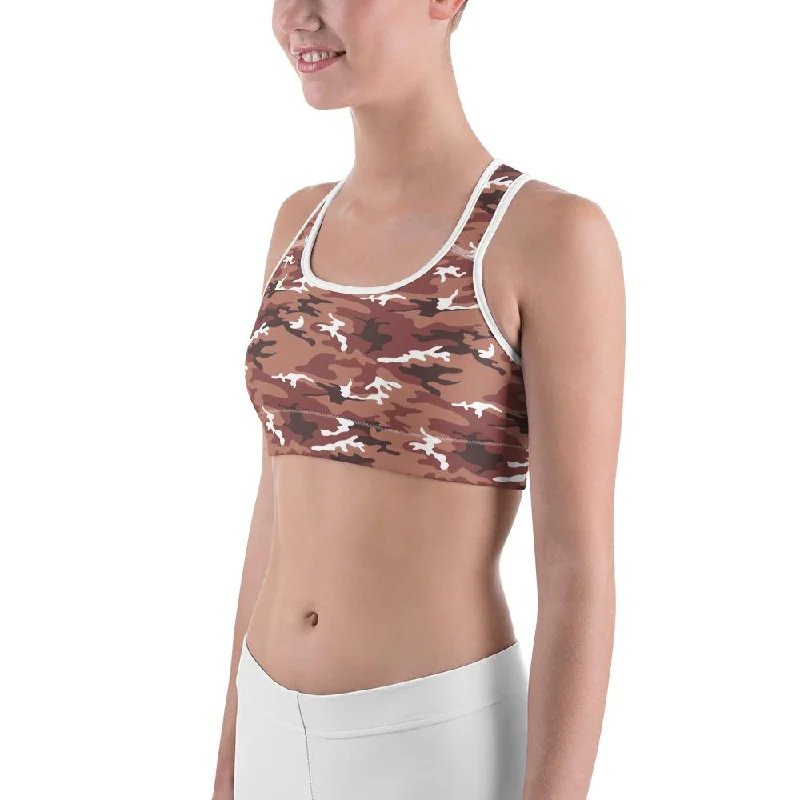 Quick Sale Brown Camo Sports Bra