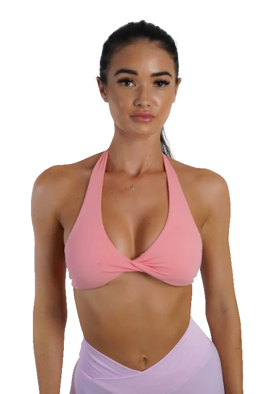 Best Deals Twist Halter Bra - Peach