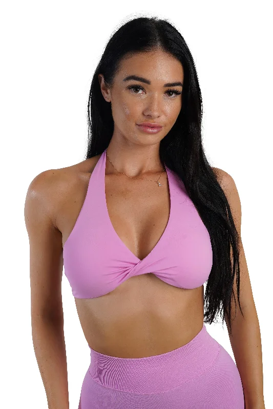 Deal of the Week Twist Halter Bra - Bubblegum Pink