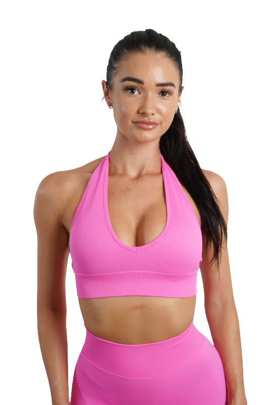 Massive Deals CORE HALTER BRA - NEON PINK
