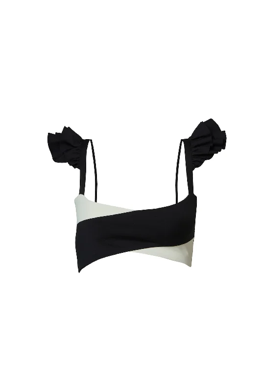 Instant Discount Cross Ruffle Crop Black / Chantilly