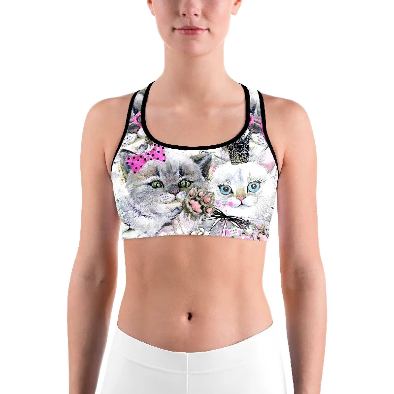 Act Fast Cute Kitties Sports bra