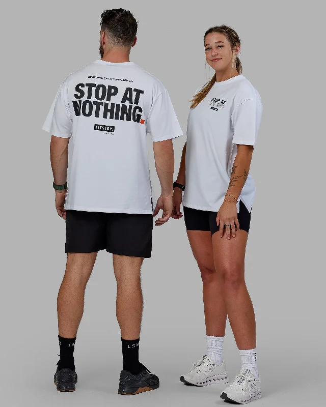 Mega Sale Unisex Fitstop Stop at Nothing Tee Oversize - White-Black