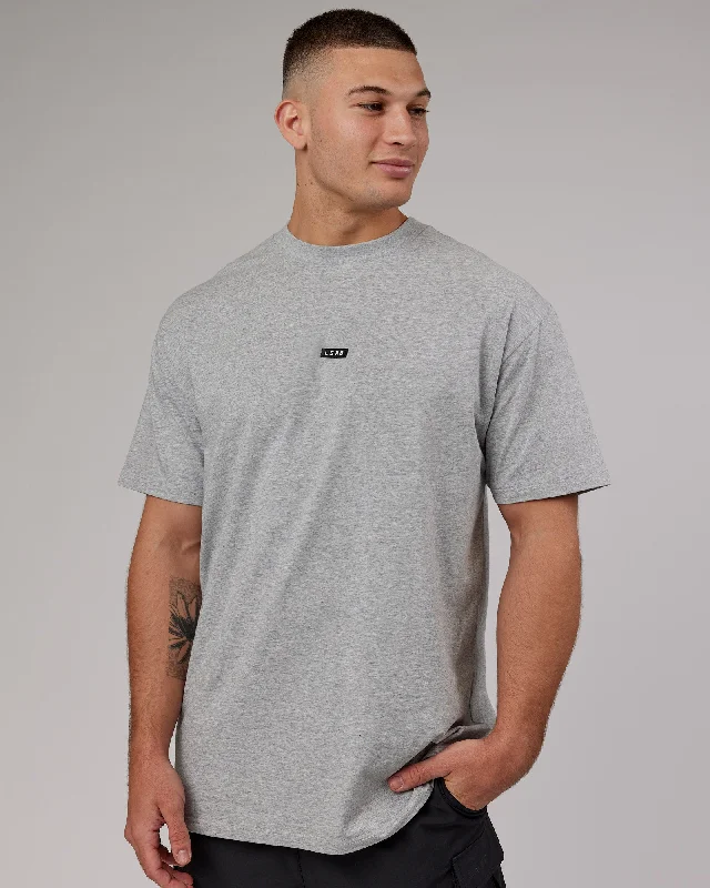 Act Now Fundamental FLXCotton Tee Longline Oversize - Light Grey Marl