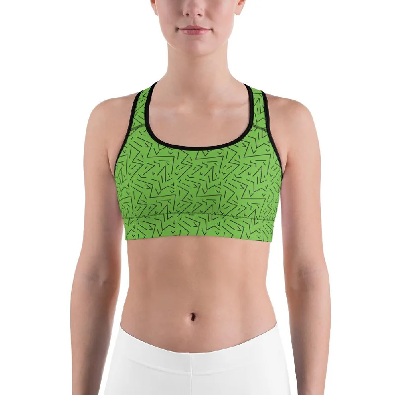 Price Rollback Green Black Line Sports Bra