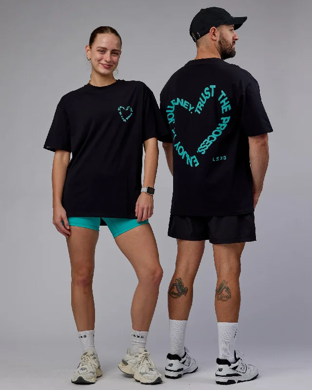 Today's Special Unisex Love The Process FLXCotton Tee Oversize - Black-Turquoise Tide