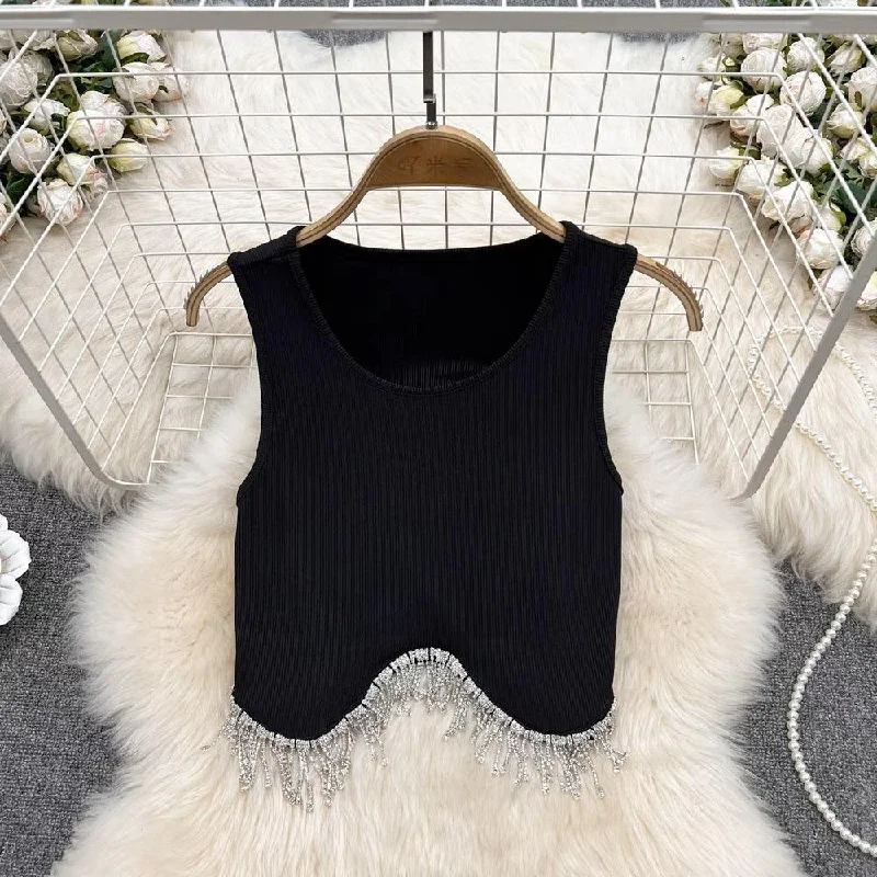 Stock Clearance Luna Embellished Blouse (Black)