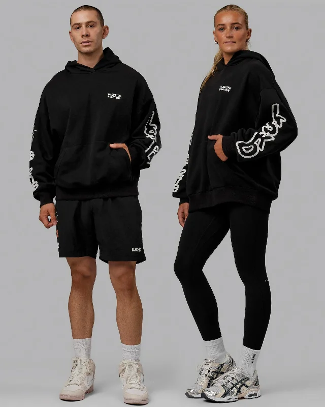 Markdown Madness Unisex Millennium Hoodie Oversize - Black-Off White
