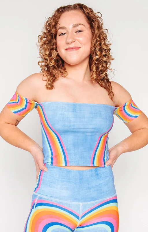 Shop and Save Off-Shoulder Bandeau - Rainbow Love