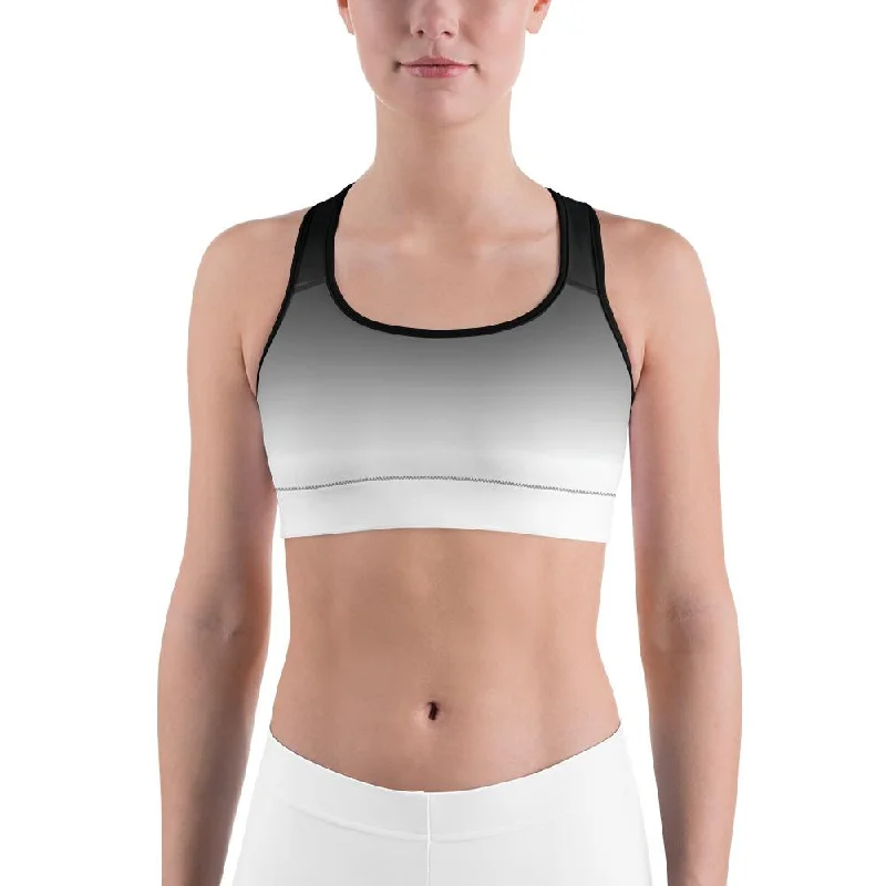 Inventory Reduction Ombre Black to White Sports Bra