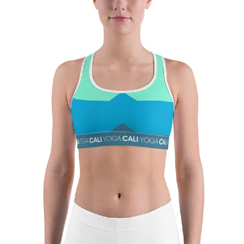 Instant Savings Aqua Color Racerback Sports Bra