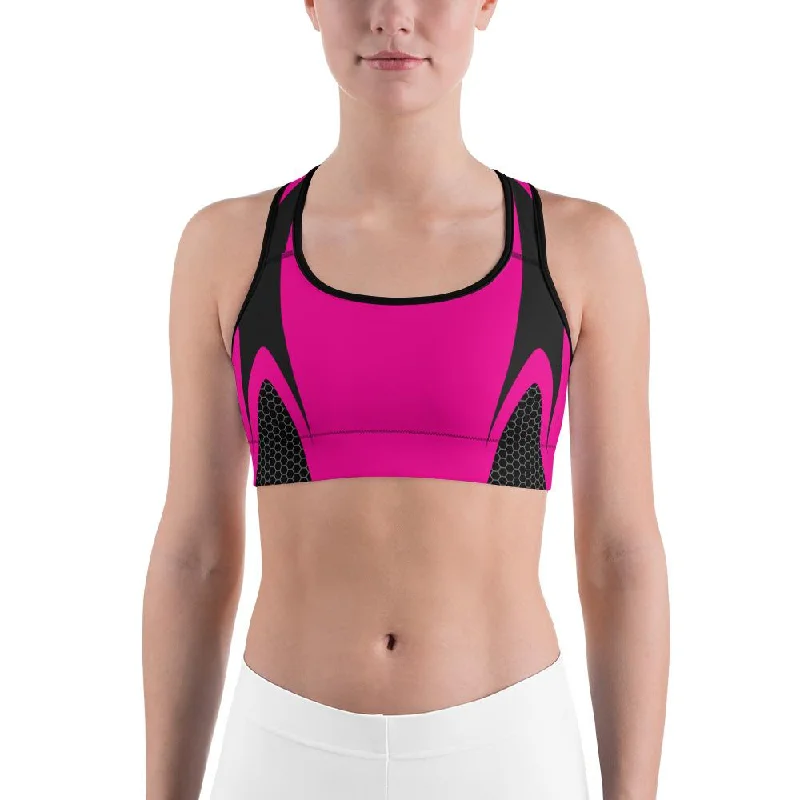 Big Savings Pink Honeycomb Carbon Sports Bra