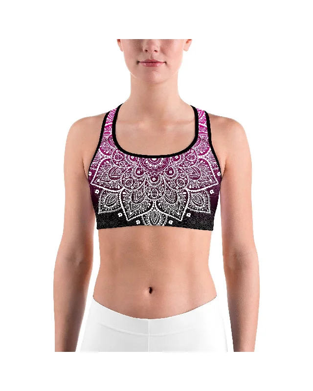 Special Discount Pink to Black Mandala Sports bra