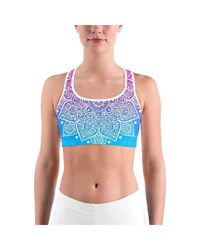 Quick Sale Pink to Blue Mandala Sports bra