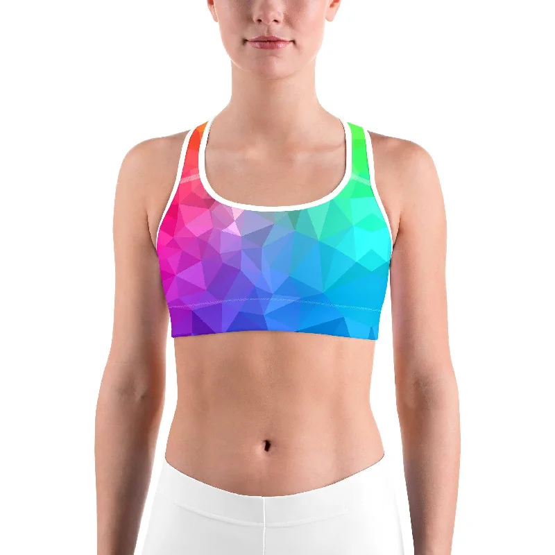 Now or Never Rainbow Polygon Sports bra