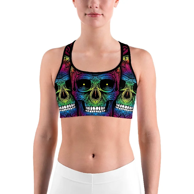 Price Rollback Rainbow Skull Sports bra
