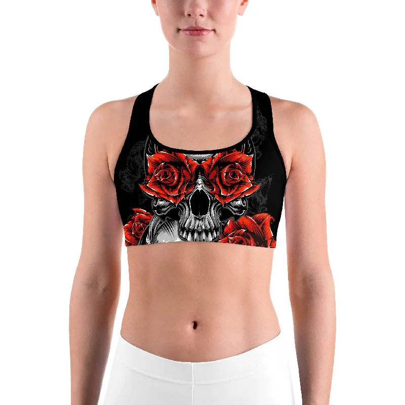 Unmissable Offer Skulls and Roses Sports bra