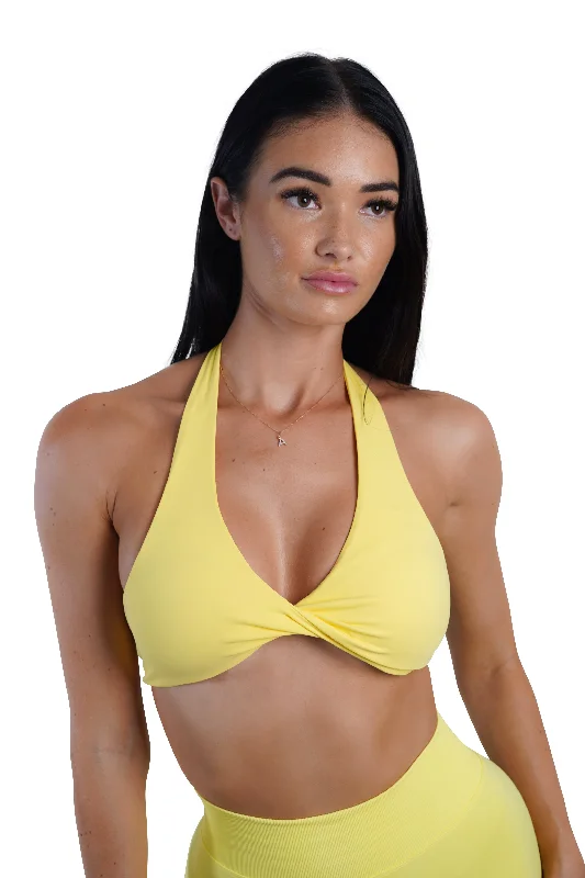 Special Price Twist Halter Bra - Yellow