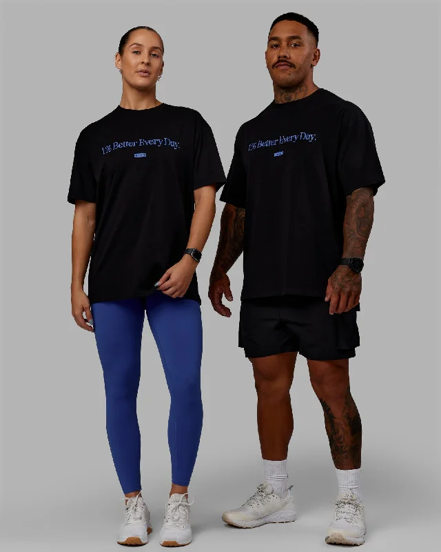 Massive Deals Unisex 1% Better FLXCotton Tee Oversize - Black-Power Cobalt