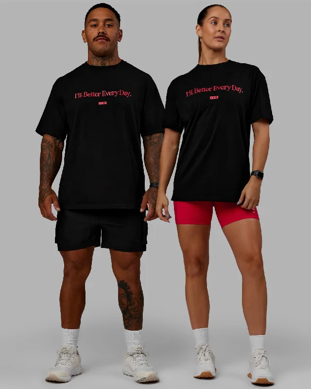 Major Savings Unisex 1% Better FLXCotton Tee Oversize - Black-Scarlet