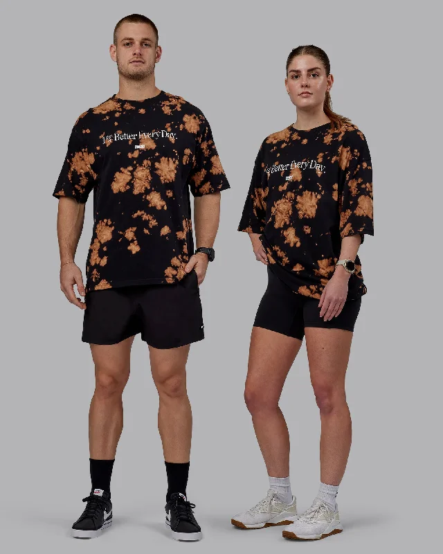 Take Advantage Unisex 1% Better Heavyweight Tee Oversize - Black-Bleach Tie Dye