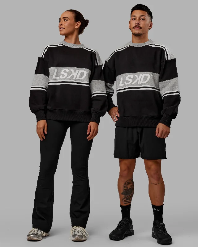 Savings Galore Unisex A-Team Sweater Oversize - Black-Light Grey Marl