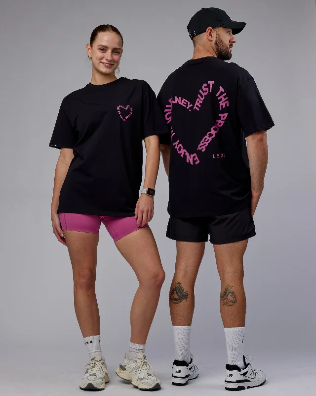 Crazy Deals Unisex Love The Process FLXCotton Tee Oversize - Black-Mauve Haze