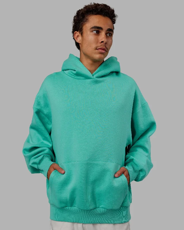 Final Sale Unisex Love The Run Hoodie Oversize - Aquatic Awe-White