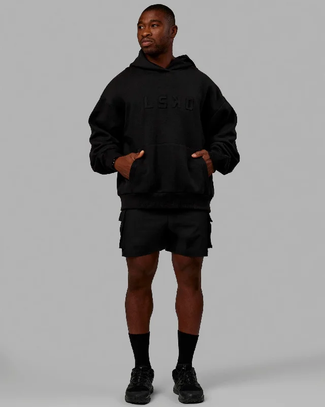YEAR-End Clearance Unisex Stamped Hoodie Oversize - Black