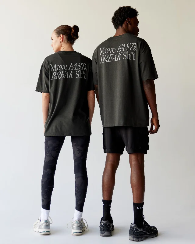 Value Deals Unisex VS5 FLXCotton Tee Oversize - Pirate Black-Circular Grey